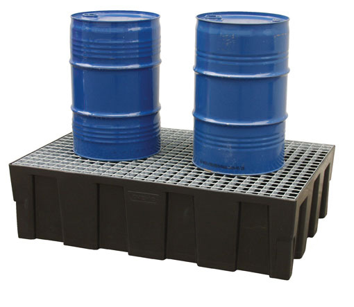 Euro-PE-Auffangwanne 250/2 mit Stahlgitterrost Beispiel Euro-PE-Auffangwanne 250/2 mit Stahlgitterrost