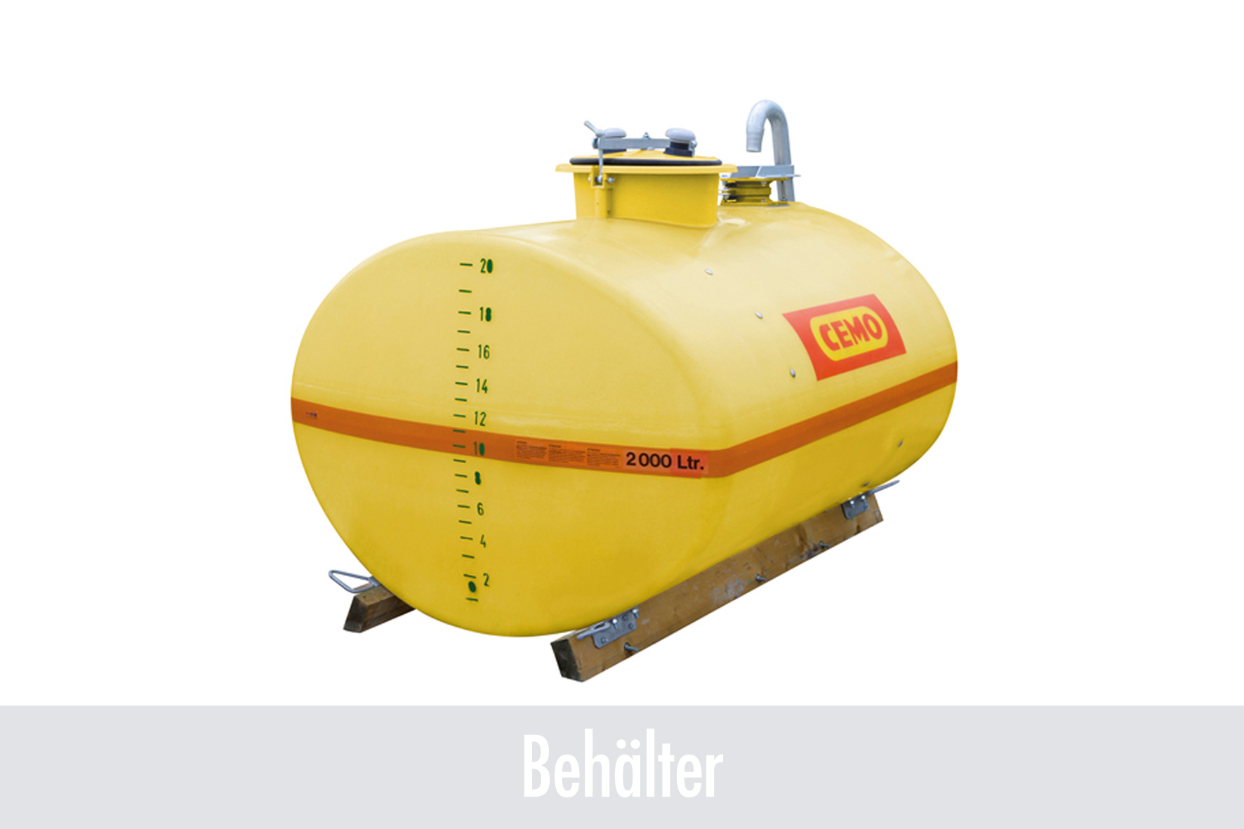 Tank, Kraftstofftank, Gelber Tank, 2000 Ltr, Cemo, Tank, Kraftstofftank, gelber Tank, 2000 L, Gasbehälter