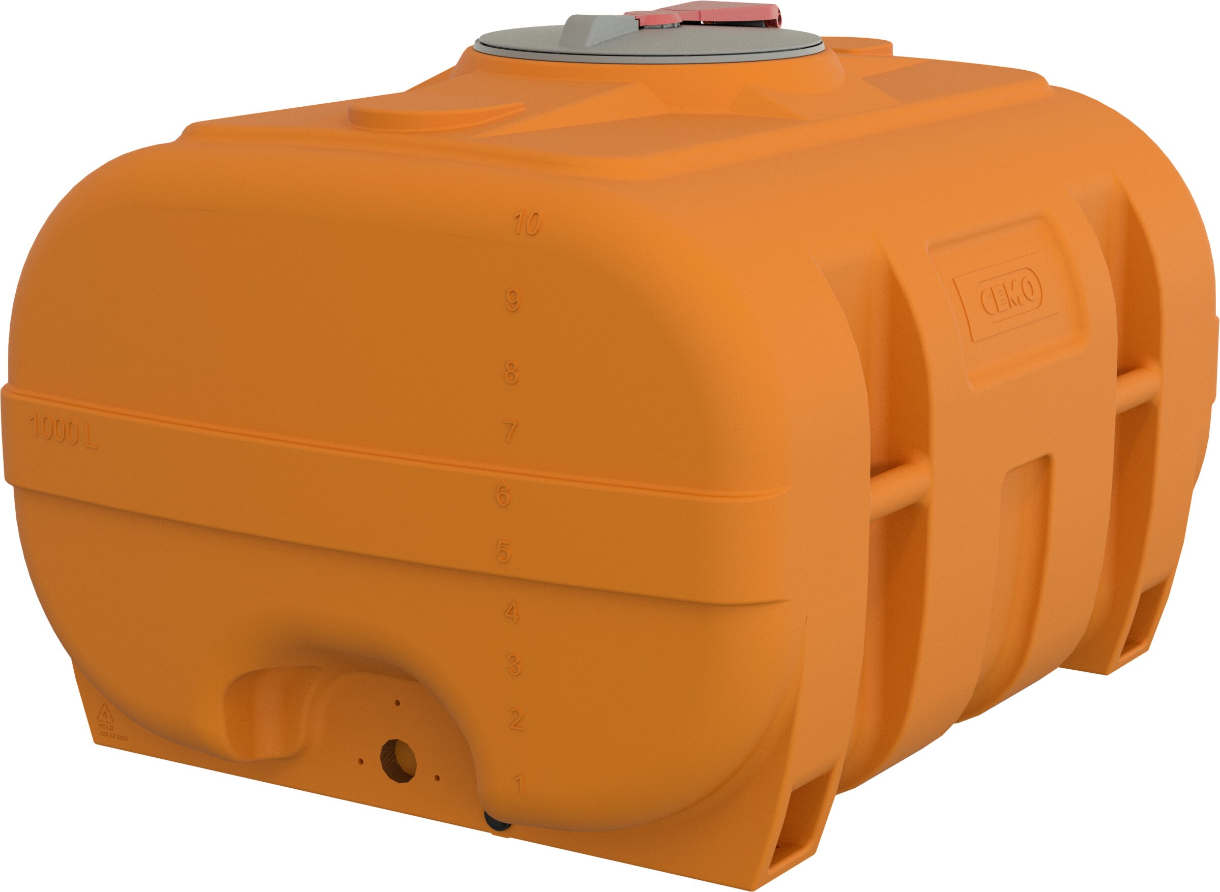 Kraftstofftank, Kraftstoffbehälter, orange, Gummi, 10 Liter