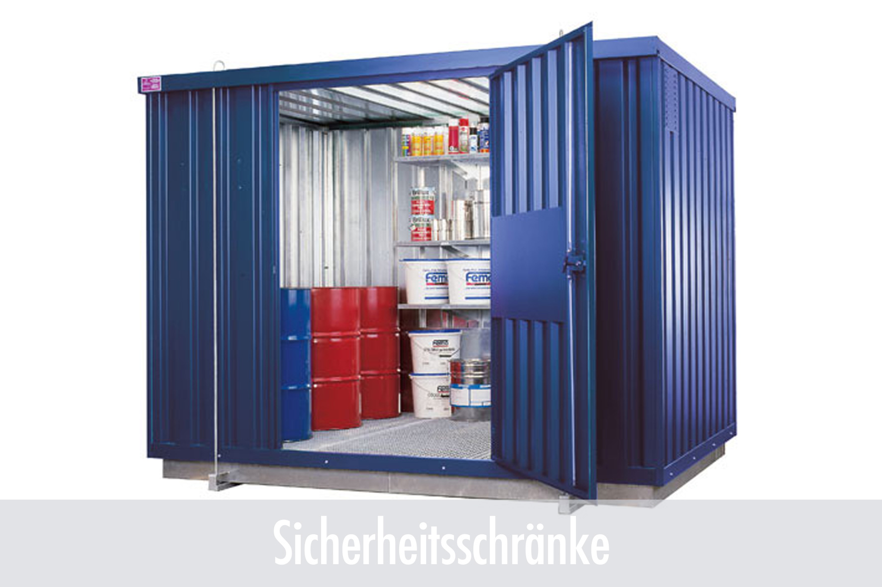 Versandbehälter, Lagerschrank, Stahlschrank, Gassamtank, Sicherheitsschrank