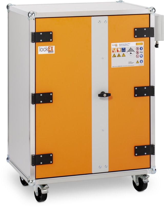 Akku-Ladeschrank 8/10 Premium Plus 230 Volt mit lockEX2.0 und Rollen