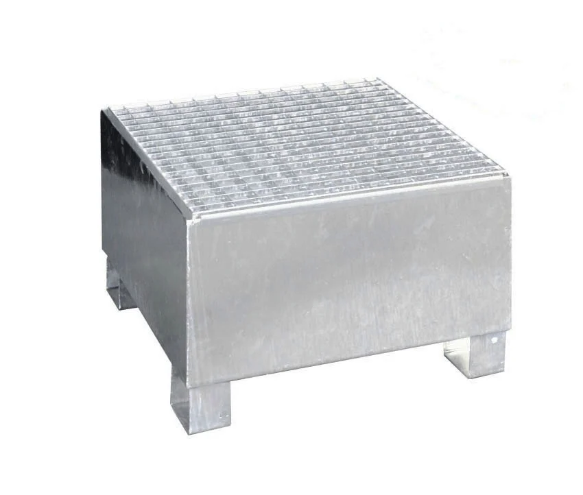 Auffangwanne Stahl mit Gitterrost Typ SW, verzinkt