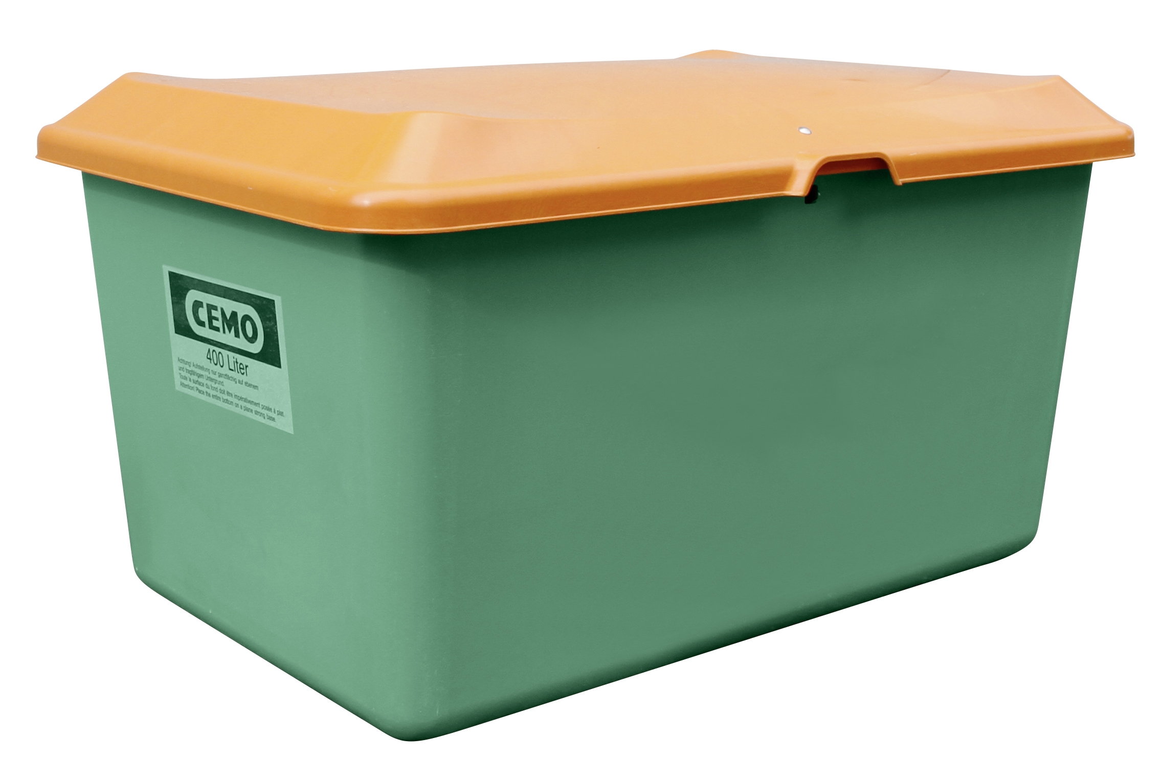 GFK-Streugutbehälter Plus3 400 Liter ohne Entnahme-Öffnung, Farbe grün GFK-Streugutbehälter Plus3 400 Liter ohne Entnahme-Öffnung, Farbe grün
