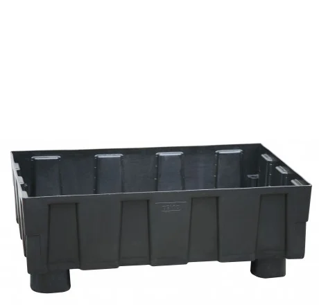 Euro-PE-Auffangwanne 250-2 mit 4 Füßen Euro-PE-Auffangwanne 250-2 mit 4 Füßen, ohne Gitterrost