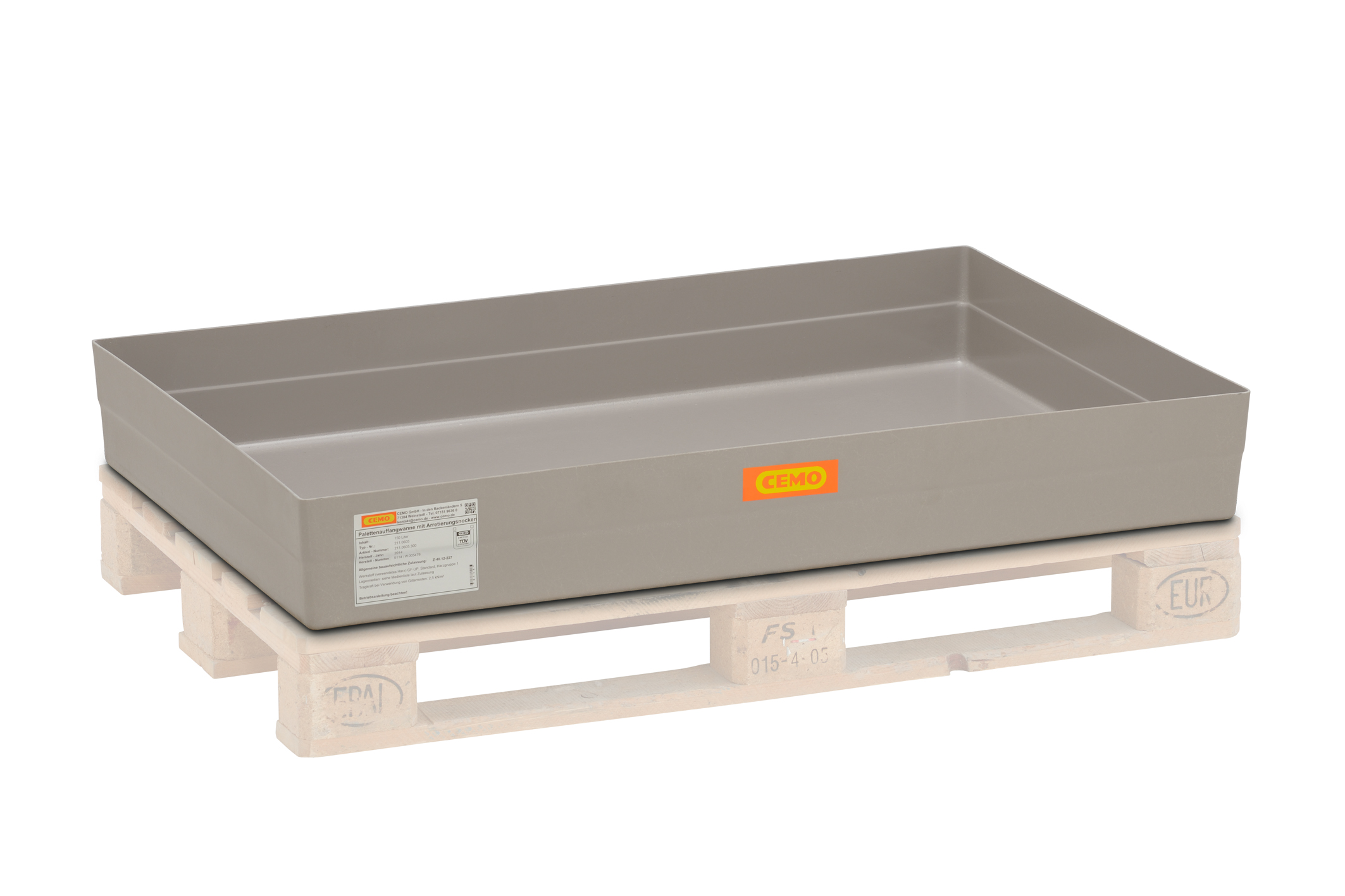 GFK Paletten-Auffangwanne 150 für Euro-Paletten mit Arretierungsnocken