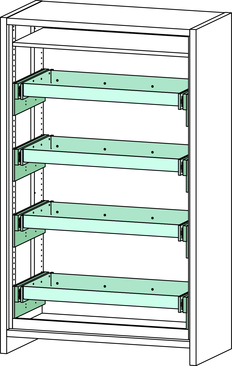 Sicherheitschrank  F-SAFE FWF 90 – Typ 12/20 mit 4 Vollauszügen
