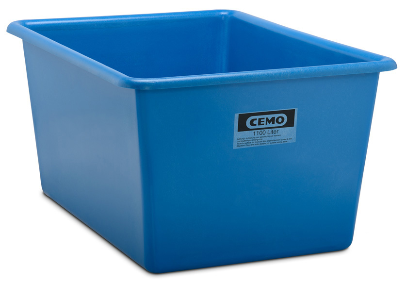 Rechteckbehälter aus GFK 1100 Liter blau