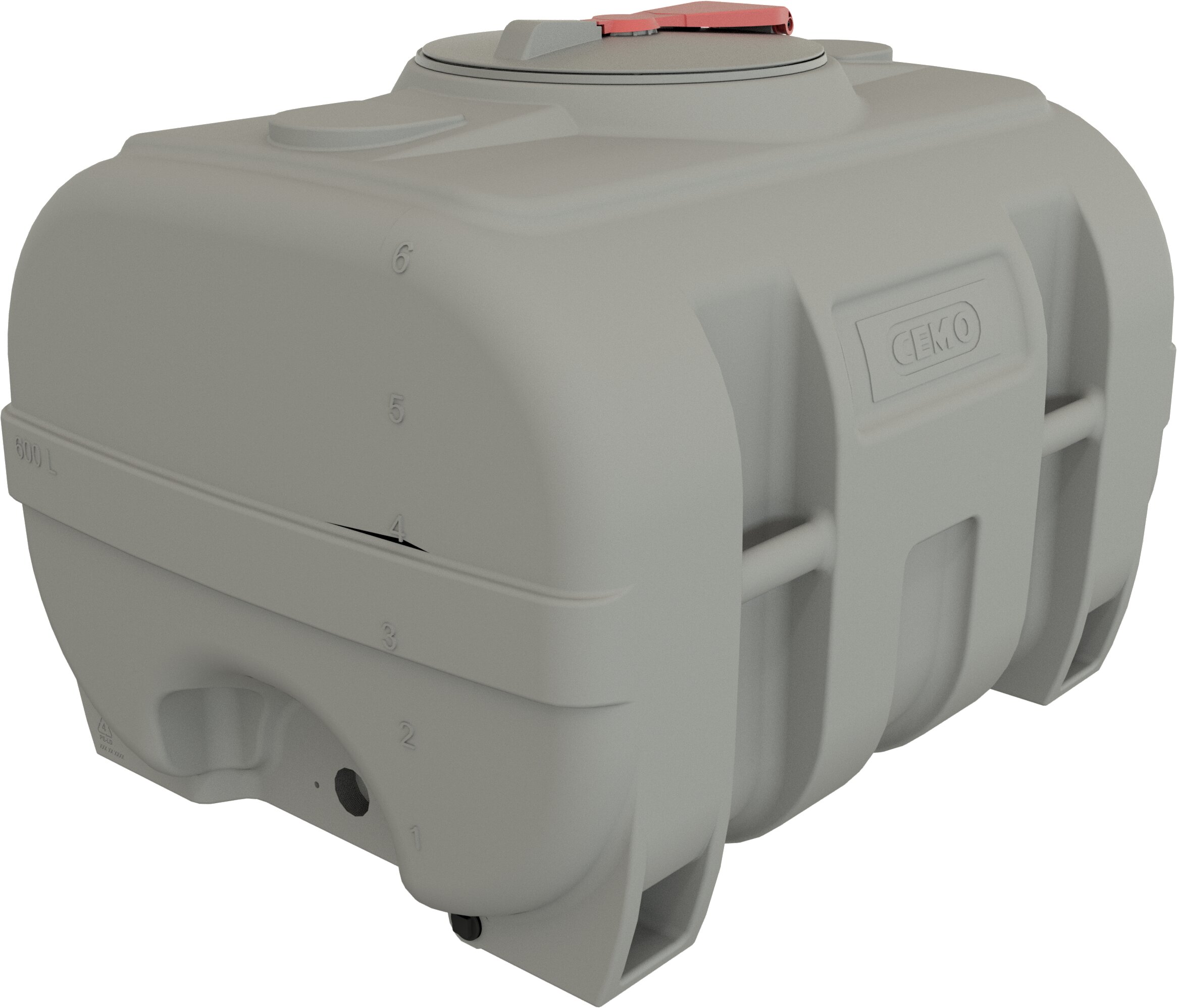 Lagertank, 600 Liter, Kunststoff, Grau, Schraubdeckel