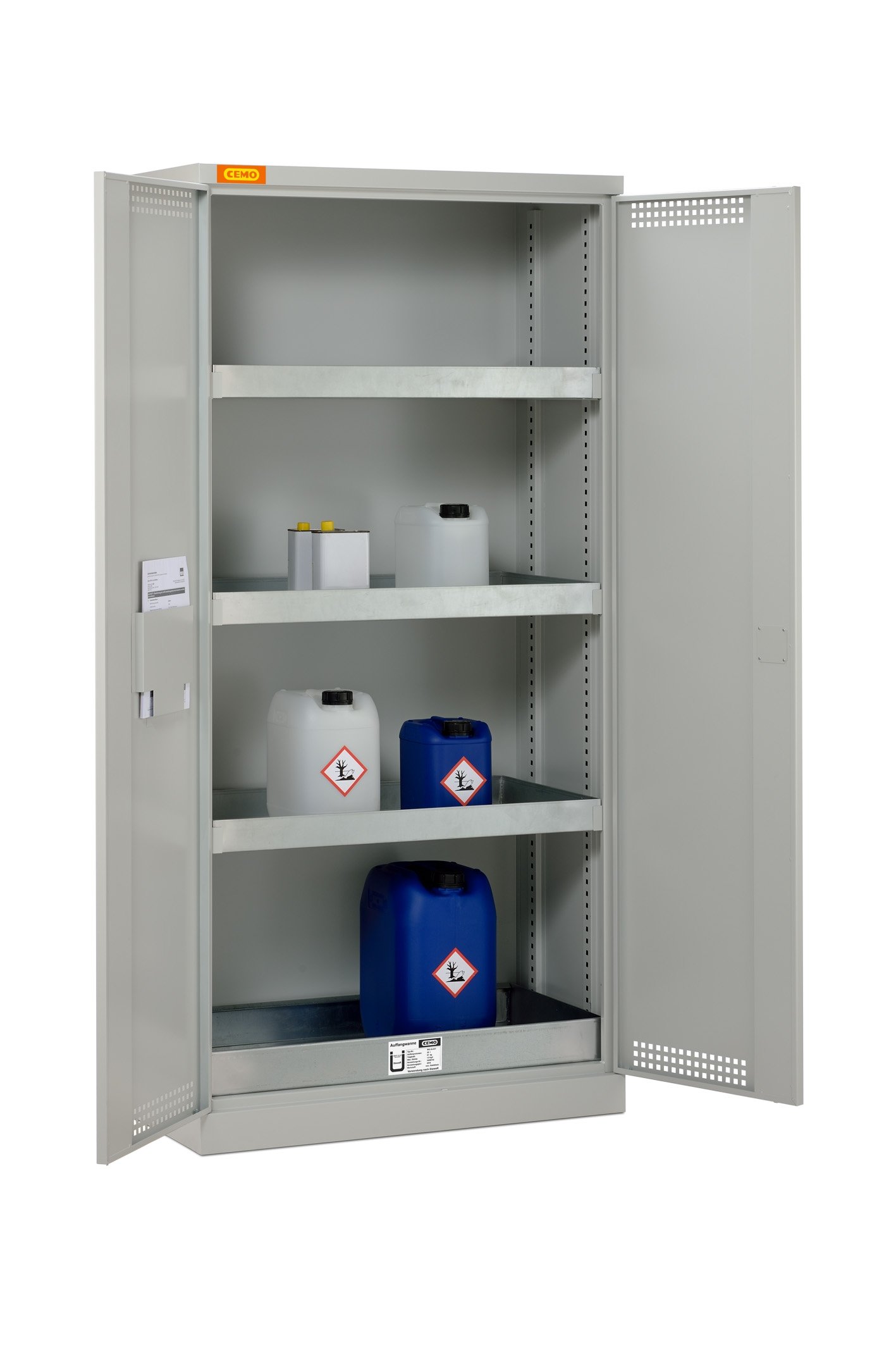 Umweltschrank 10-20 mit 3 Wannenböden und Bodenauffangwanne