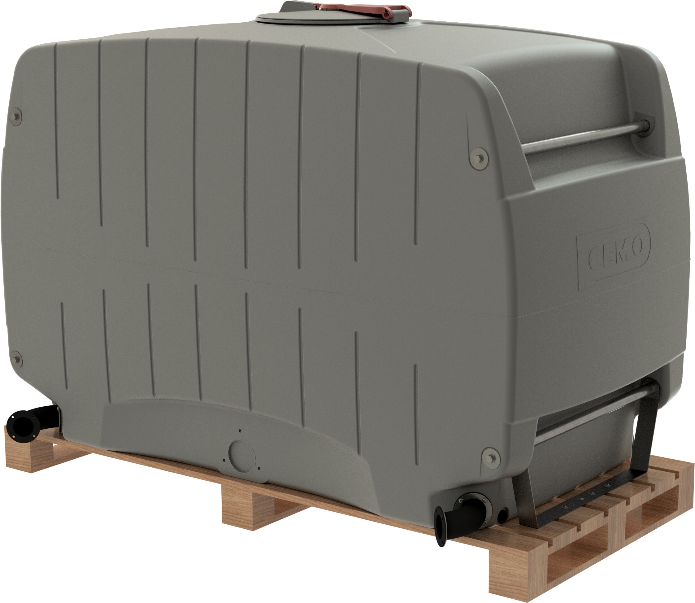 wasserbehalter, tank, großer container, kunststoff, palette-freistehend