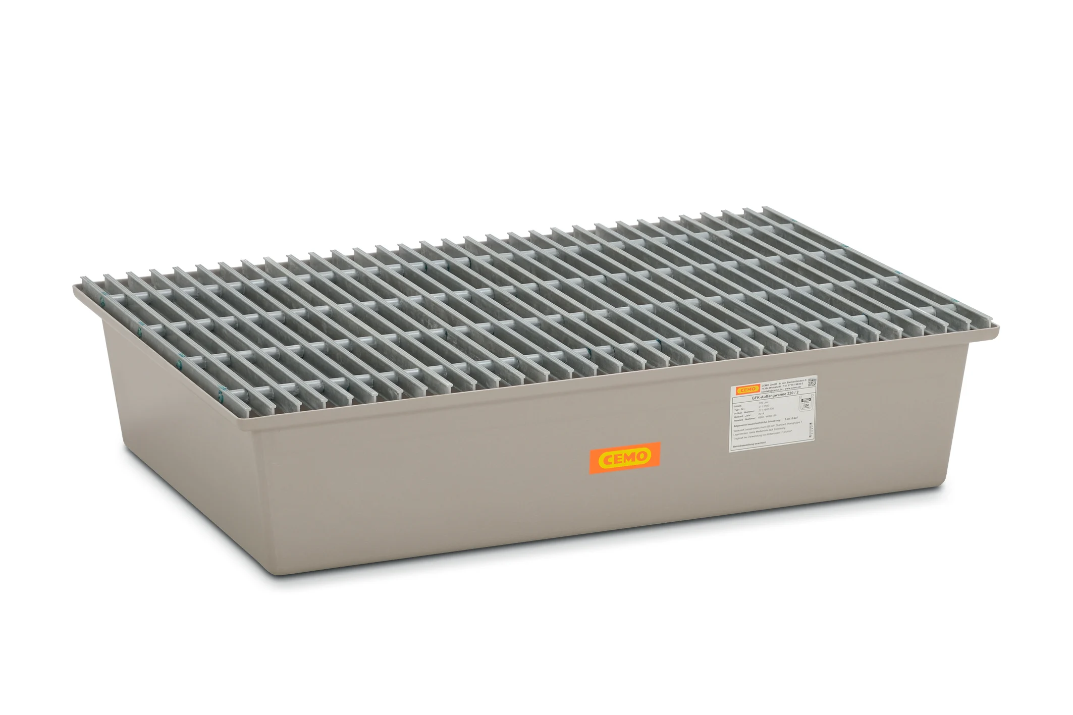 GFK Auffangwanne 220-2 mit GFK Gitterrost