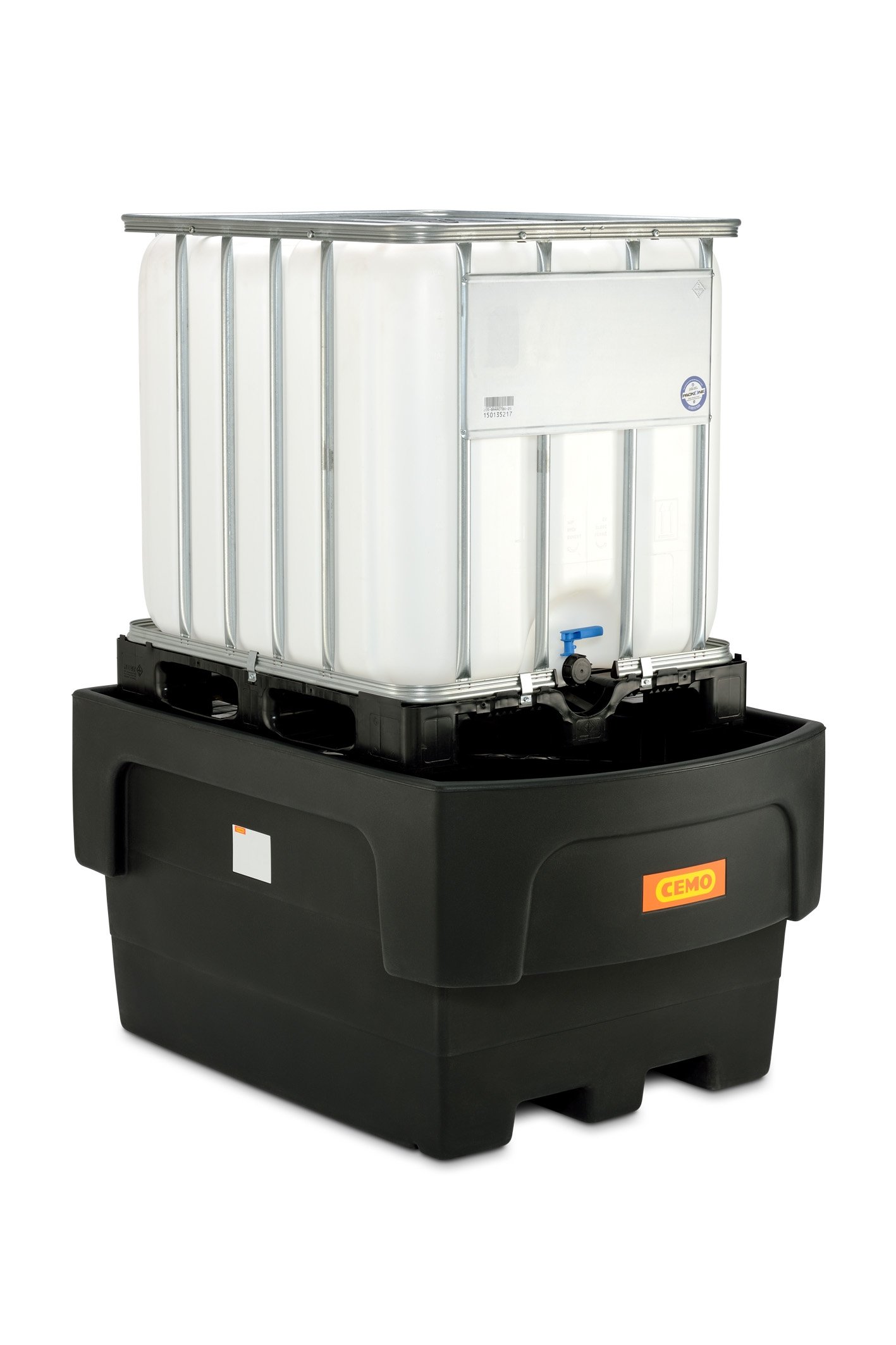 IBC-Auffangwanne 1100|1-PE mit Abfüllvorsatz