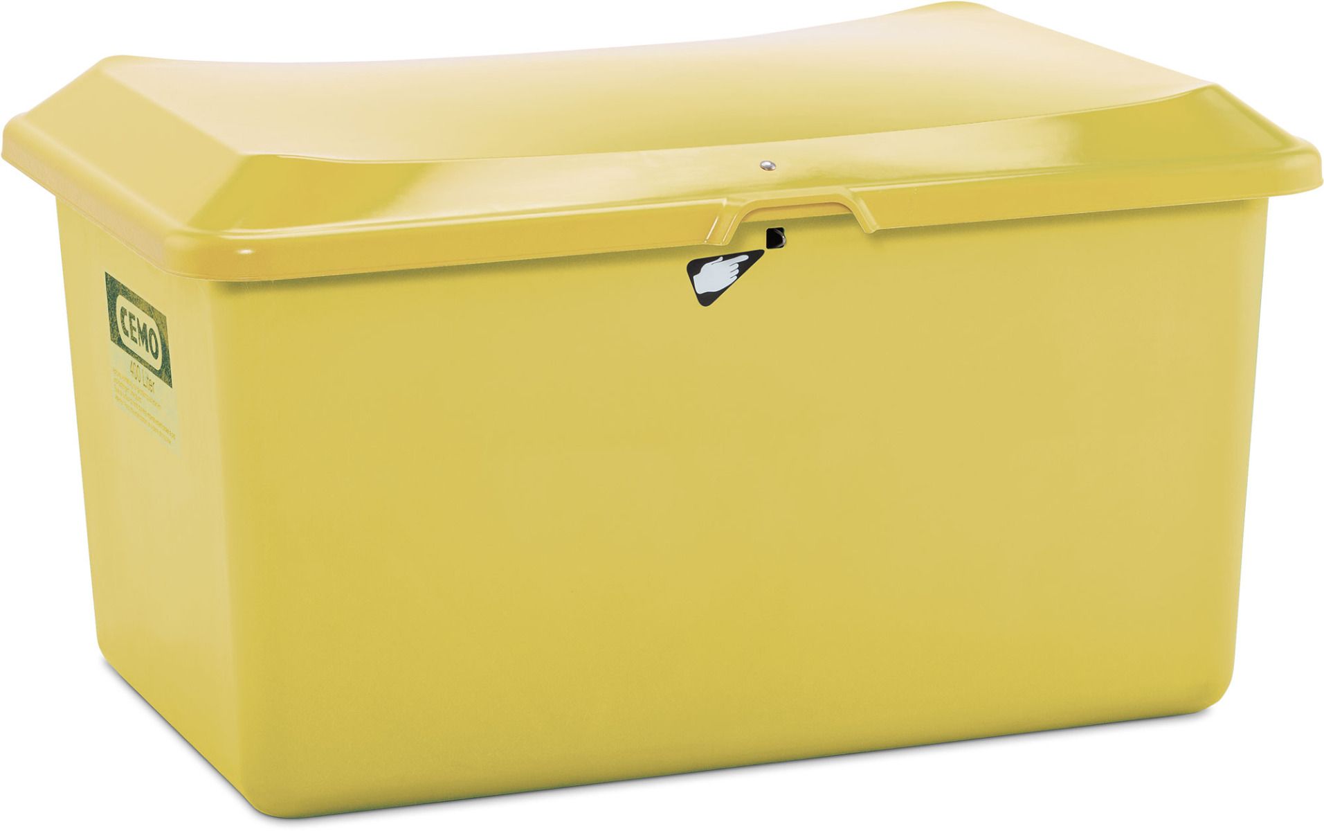 Streugutbehälter aus GFK mit 400 Liter in gelb