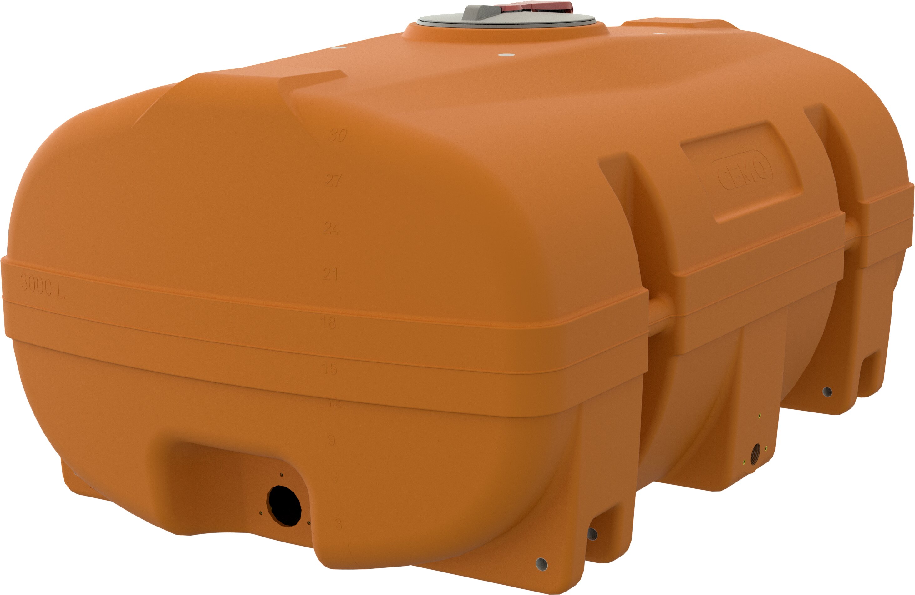 tank, kraftstofftank, orange, kunststoff, kapazität 3000 L
