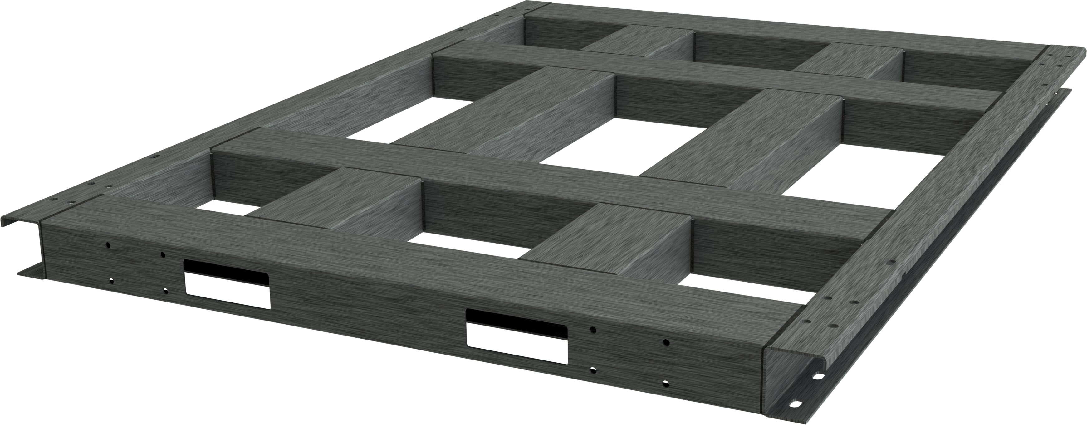 Grundrahmen aus verzinktem Stahl für 3000-Liter-PE-Fass – Lieferumfang ohne Fass, Pallet Frame, Wooden Base, Bed Frame, Slatted Base, Dunkelgrau Finish