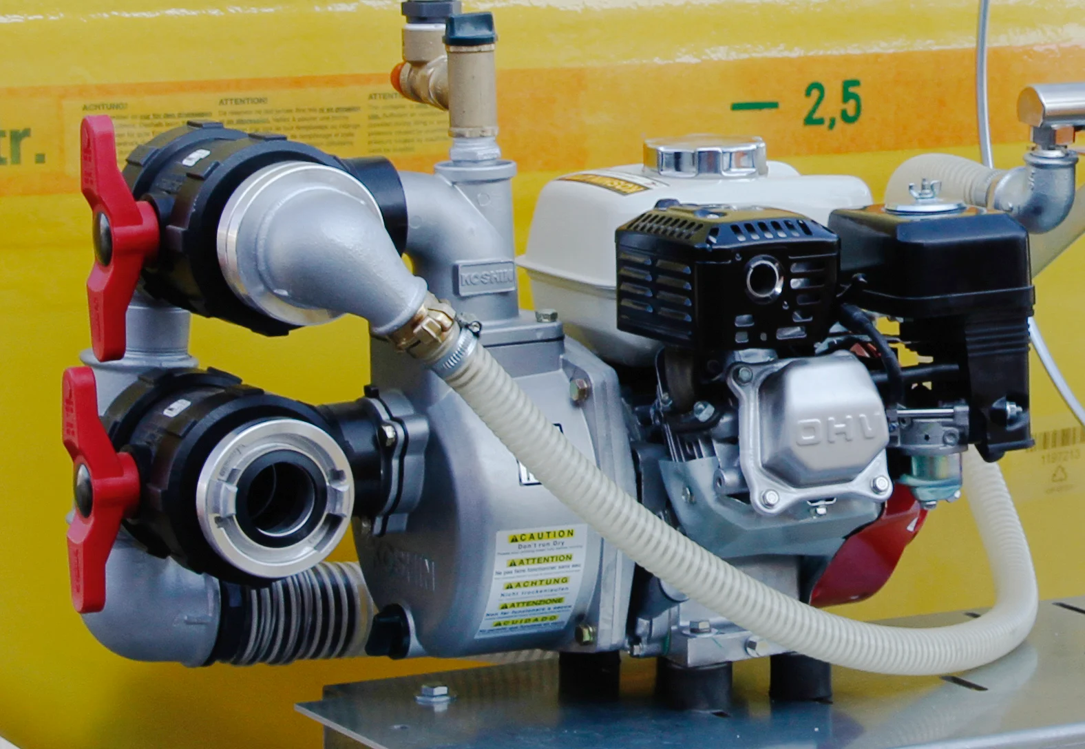 Motorpumpe 500 l/min mit Benzinmotor, Saug- / Druckanschluss