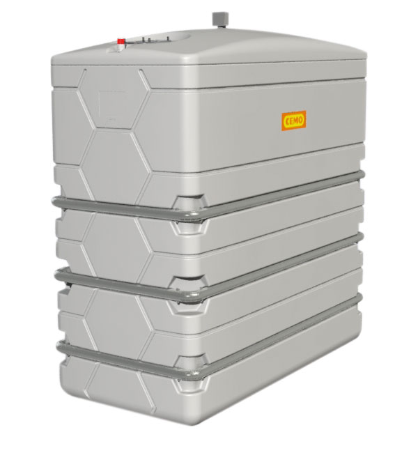 CUBE Slimline Outdoor Heizöltank 2000 Liter in Verbindung mit Armatur Einzeltank CX-Paket 7456