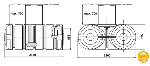 Flachspeicher f&uuml;r Wasser 3500 Liter
