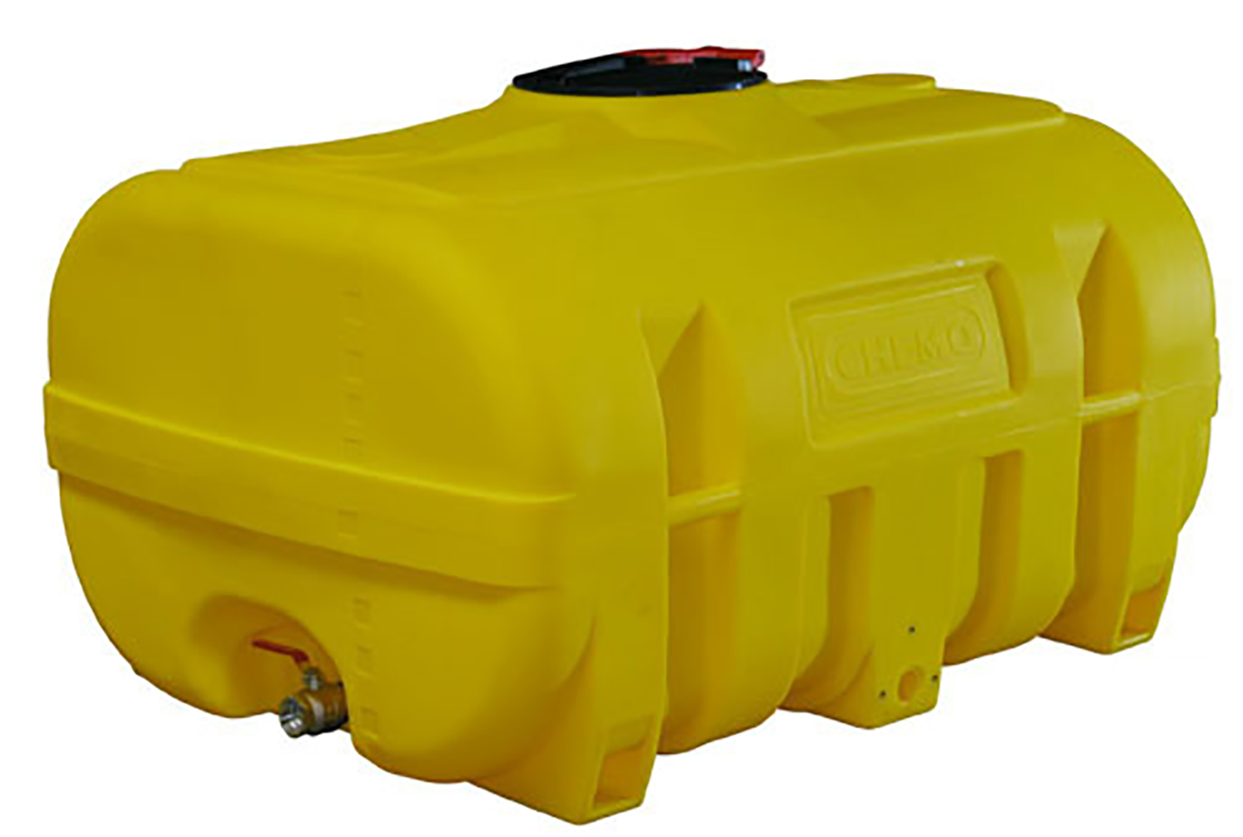 PE-Fass kofferförmig 2000 Liter – Beispiel mit Auslaufhahn als Zubehör