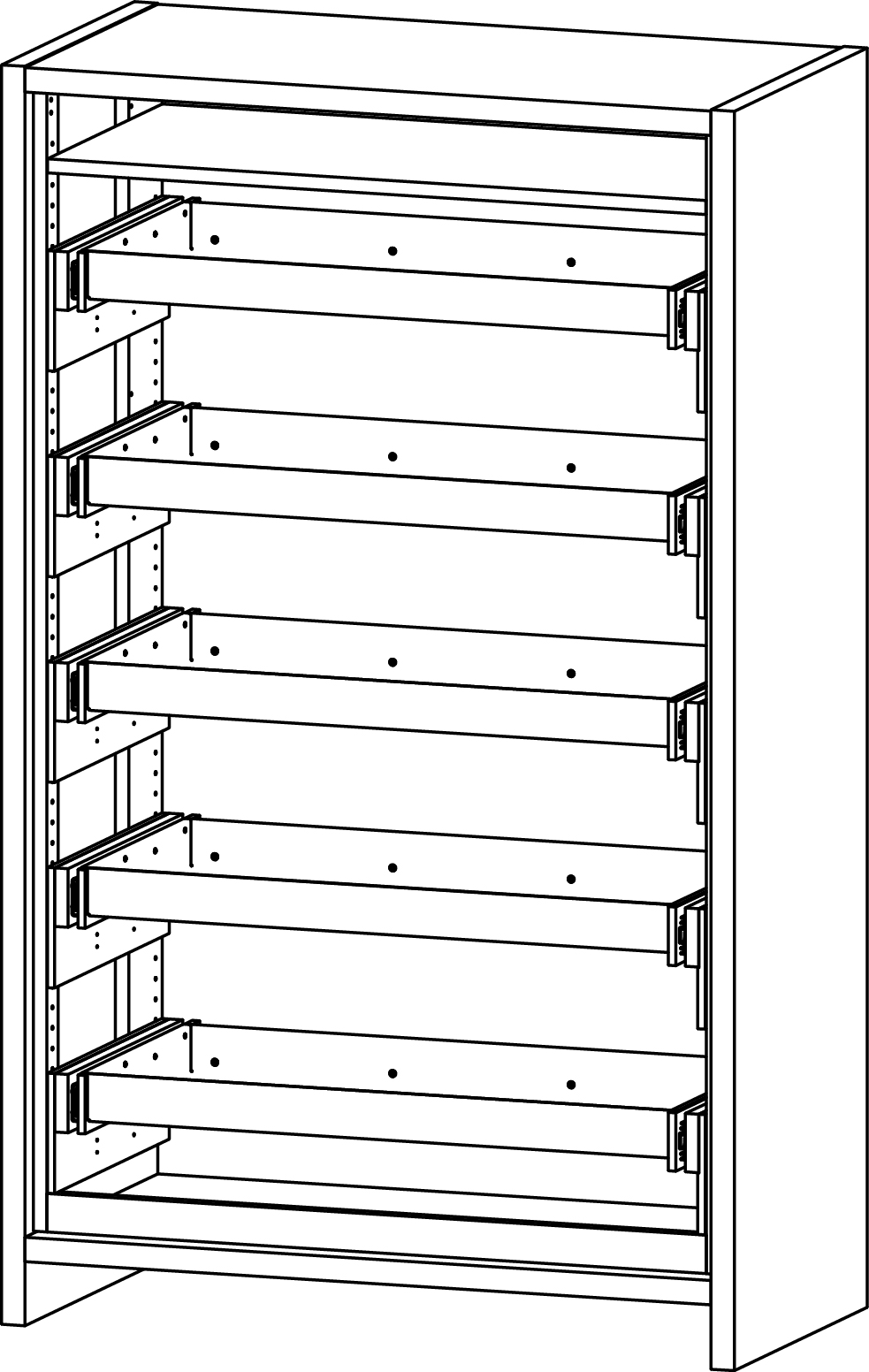 EN32_196_120-5AZ Sicherheitschrank  F-SAFE FWF 90 – Typ 12/20 mit 5 Vollauszügen
