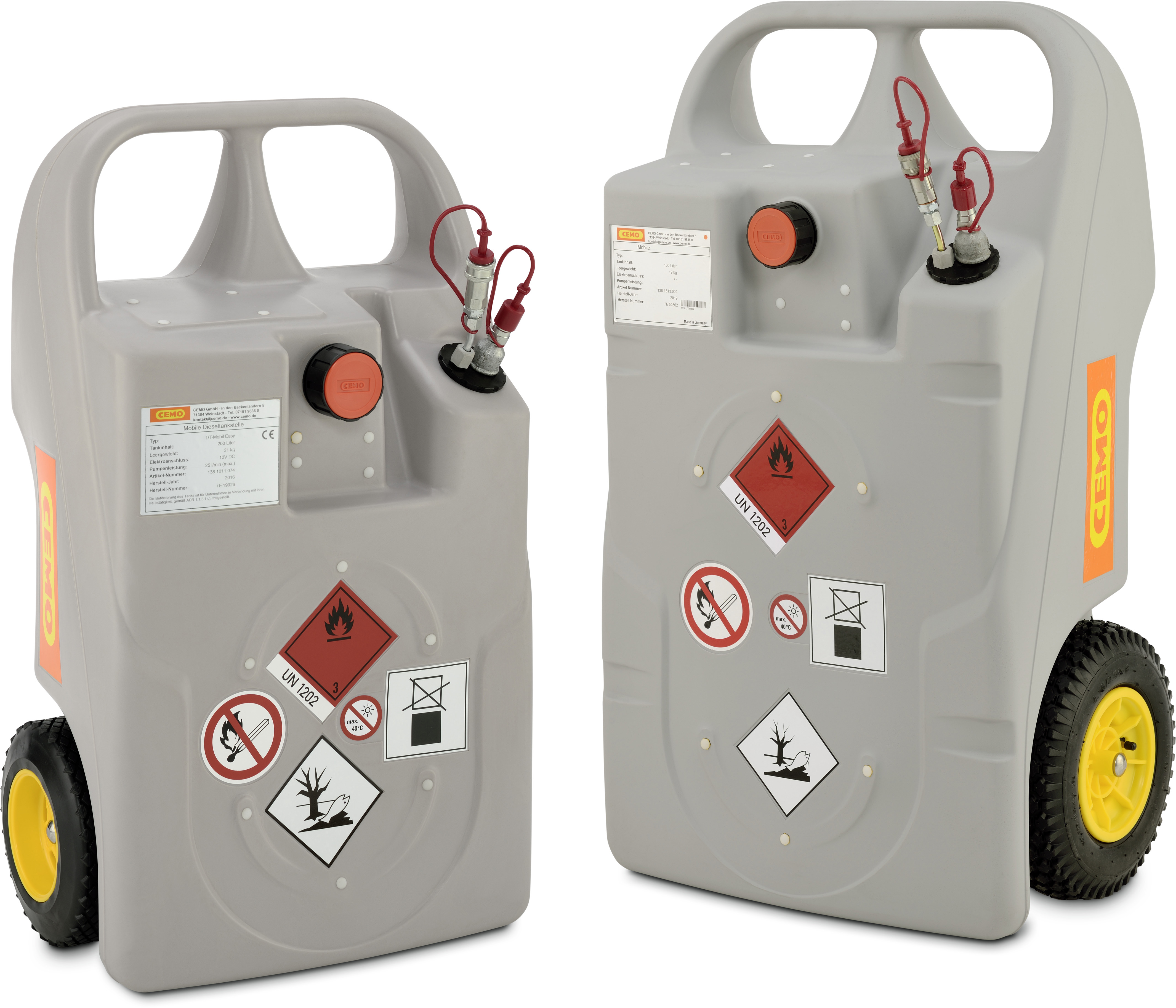 Trolleys für Heizöl und Diesel mit Schnellkupplung – 60 und 100 Liter