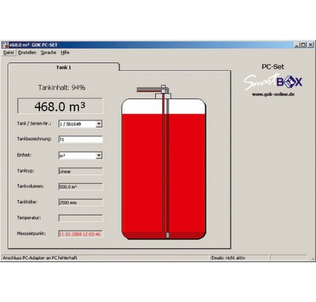 Beispiel: PC-Set LAN für SmartBox 4 LAN Pro - Software für Tankmonitoring bis 56 Tanks