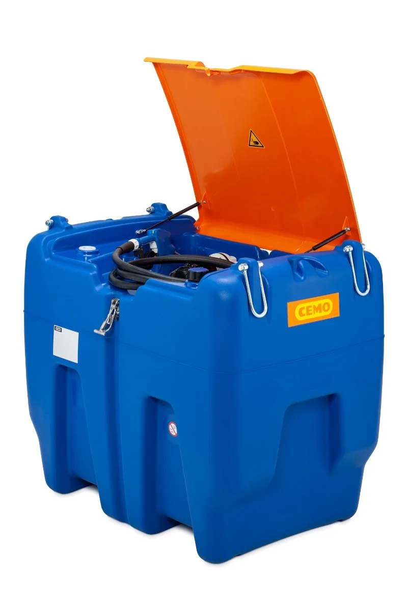 Beispiel Blue-Mobil Easy 600 l mit Elektropumpe, Kranösen und Deckel