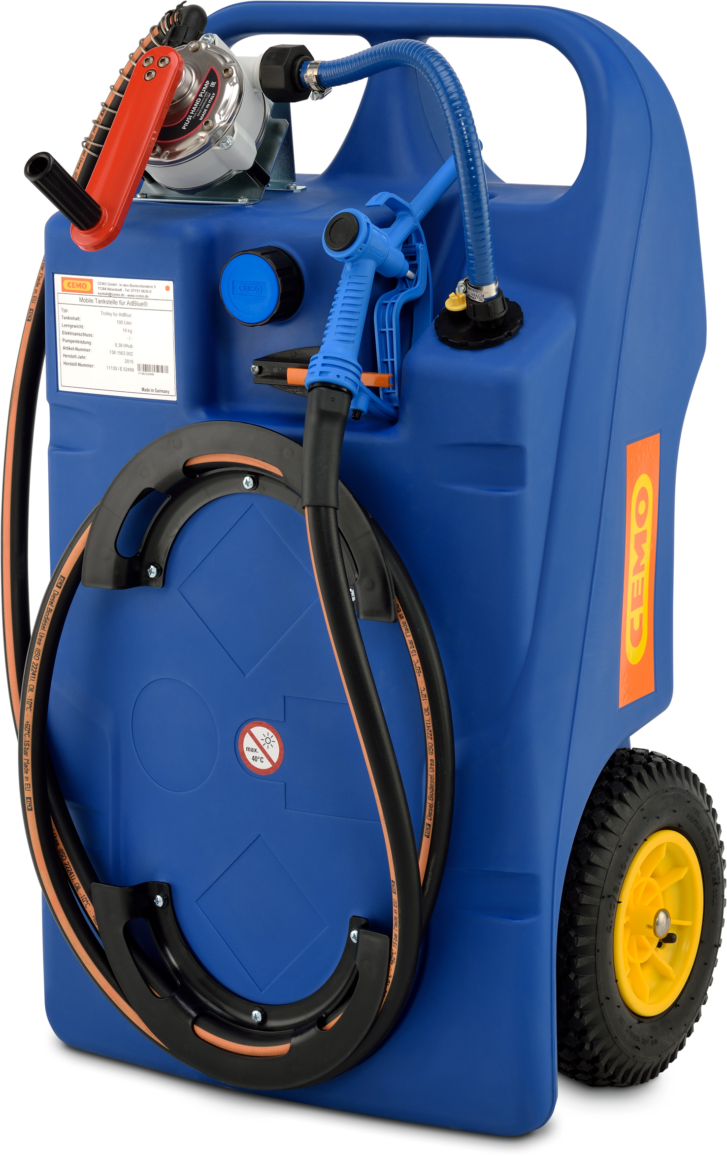 Trolley mit Kubelpumpe für AdBlue® (AUS32) Inhalt 100 Liter