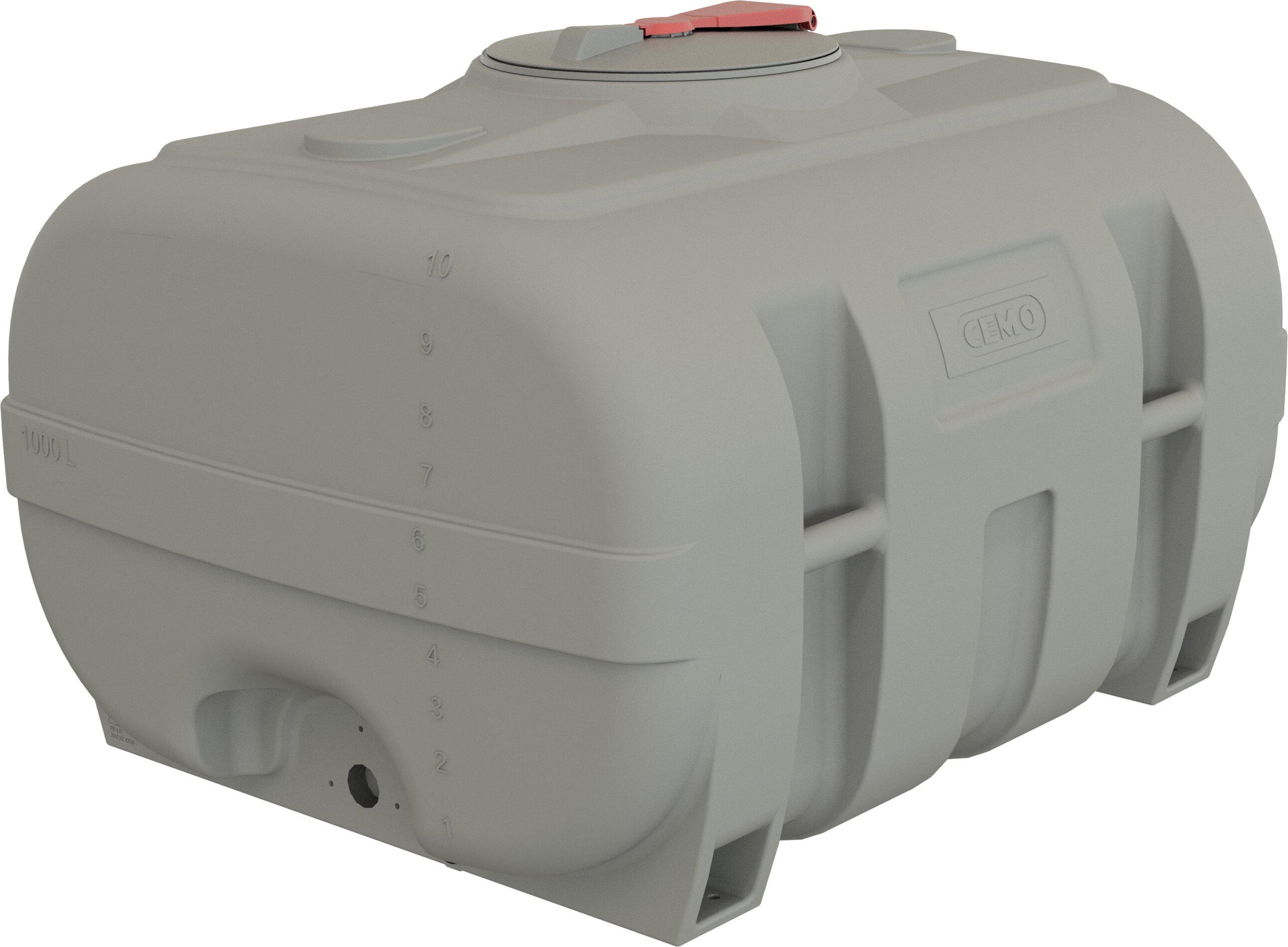 Wassertank, Kunststoff, Grau, 1000 Liter, Füllstandsanzeige