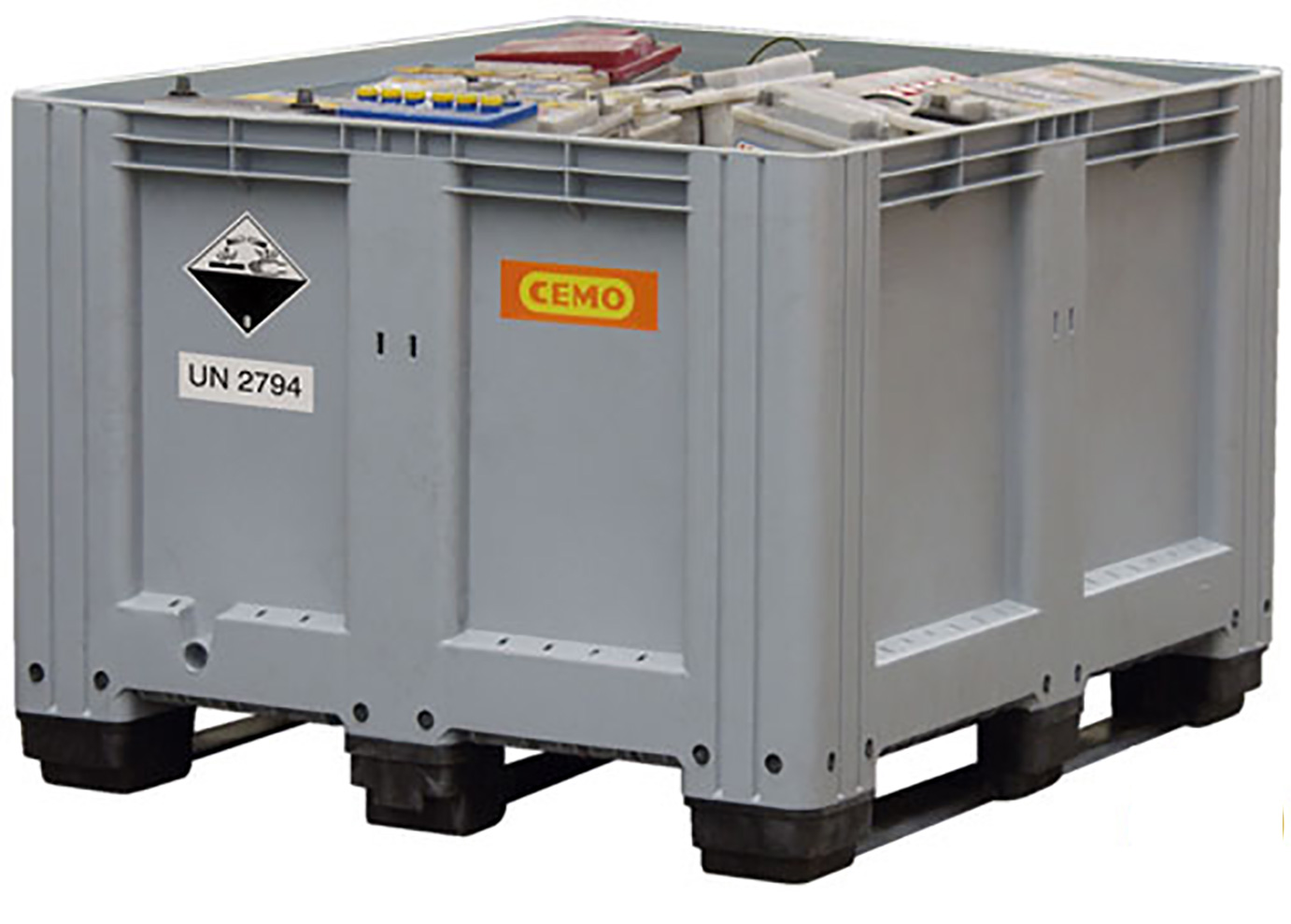 44dc6d53ccfa432e706fcc9250513217 Altbatteriebox aus PE als Sammelbehälter