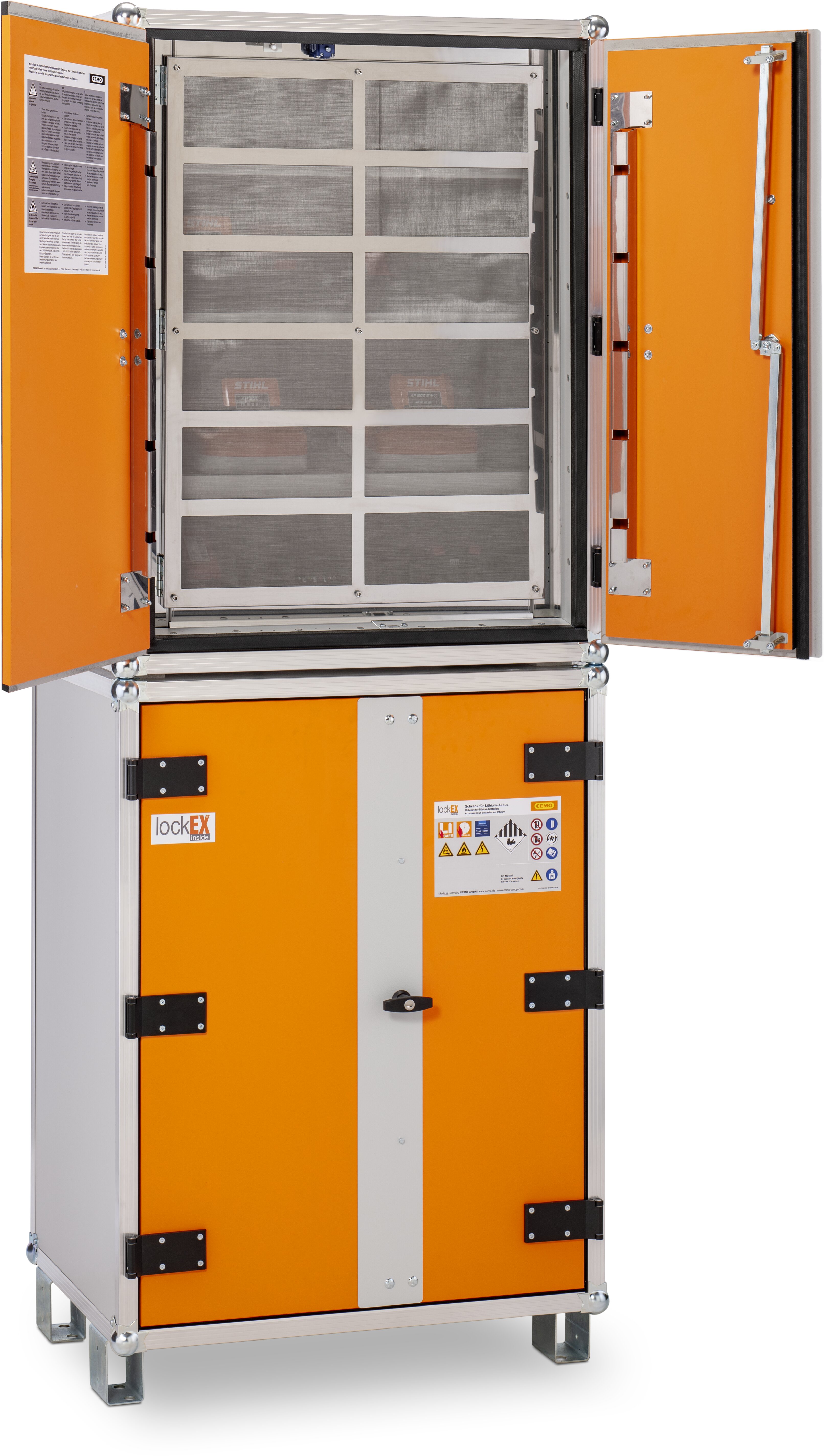 Akku-Lagerschrank 8/20 mit Füßen und lockEX2.0 Akku-Lagerschrank 8/20 mit Füßen und lockEX2.0