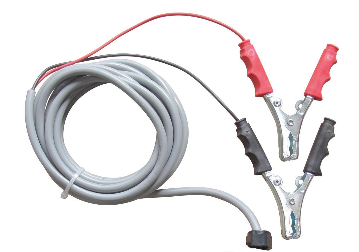 Anschlusskabel_11158-91021 Abb ähnlich: Anschlusskabel 4 m Länge mit Polzangen für 12-Volt-Elektropumpe Cematic 56